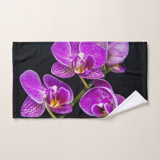 Paarse orchidee handdoek (Handdoek)