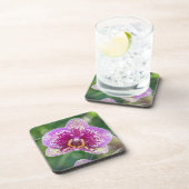 Paarse orchidee harde plastic onderzetters (Rechterzijde)