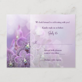 Paarse Orchidee Huwelijk RSVP Antwoordkaart Kaartje