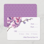 Paarse Orchidee Huwelijk RSVP Kaartje (Voorkant / Achterkant)
