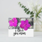 Paarse Orchidee Ik hou van je Mama voor Mama Briefkaart (Staand voorkant)