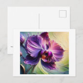 Paarse orchidee in bloei #2, briefkaart (Voorkant / Achterkant)