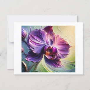 Paarse orchidee in bloei #2, briefkaart
