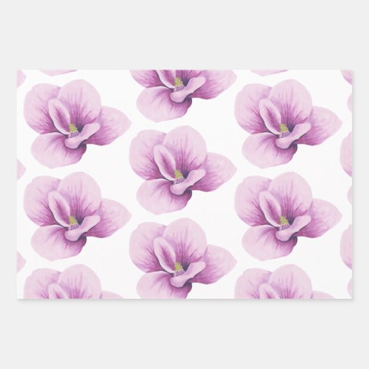 Paarse Orchidee Inpakpapier Set (Voorkant 3)