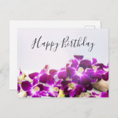 Paarse Orchidee is op witte achtergrond verjaardag Briefkaart (Voorkant / Achterkant)