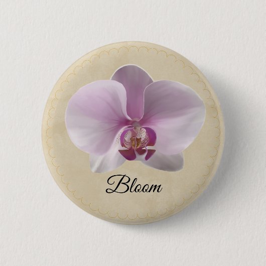 Paarse Orchidee Knop Ronde Button 5,7 Cm (Voorkant)