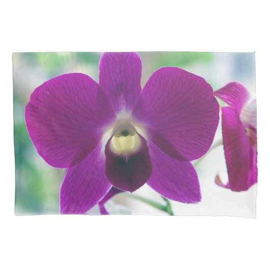 Paarse Orchidee Kussensloop (Voorkant-Links)