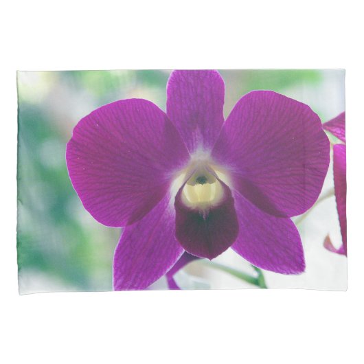 Paarse Orchidee Kussensloop (Voorkant-Rechts)