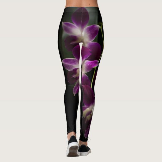 Paarse orchidee leggings (Achterkant)
