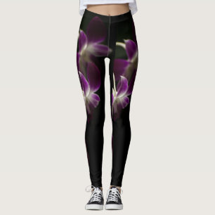 Paarse orchidee leggings