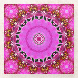 Paarse Orchidee Mandala No 4 Glass Onderzetter