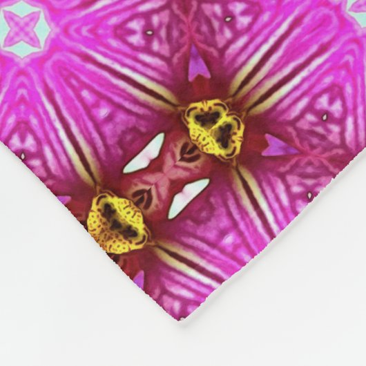 Paarse orchidee mandala nr. 4 fleece deken (Hoek)