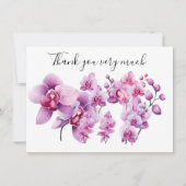 Paarse orchidee met steen op witte achtergrond bedankkaart (Voorkant)