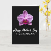 Paarse Orchidee Moederdag kaart (Gele Bloem)