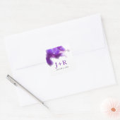 Paarse Orchidee Monogrammed bruiloft sticker (Envelop)