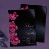 Paarse orchidee Moody Dark Calligraphy Chic Weddin Kaart