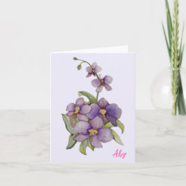 Paarse Orchidee Note Kaart