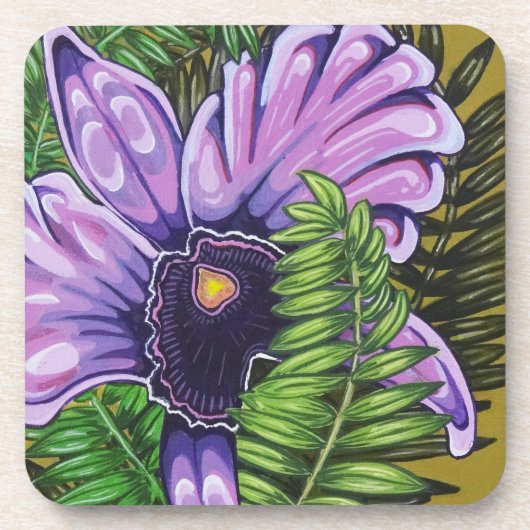 Paarse Orchidee Onderzetter Set van 6 (Voorkant)