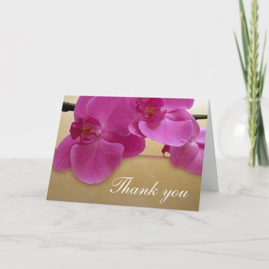 Paarse orchidee ontwerp bedankkaart (Voorkant)
