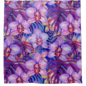 Paarse orchidee patroon douchegordijn (Voorkant)