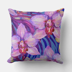 Paarse orchidee patroon kussen