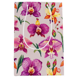  Paarse Orchidee Patroon Medium Cadeauzakje
