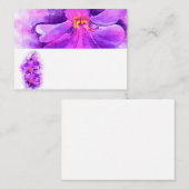 Paarse orchidee-plaatskaarten met gestileerde naam plaatskaartje (Voorkant / Achterkant)