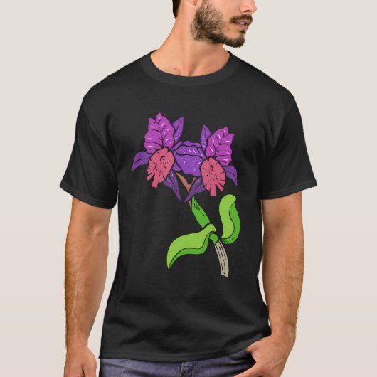 Paarse Orchidee Plant Hoarder T-shirt (Voorkant)