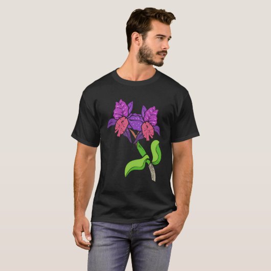 Paarse Orchidee Plant Hoarder T-shirt (Voorkant volledig)