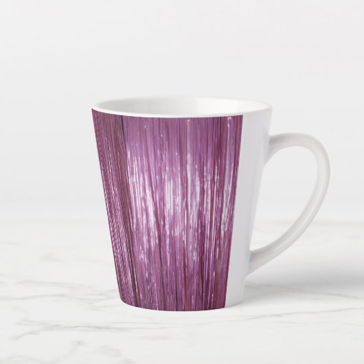 Paarse Orchidee Roze Tinsel Stripes Latte Mok (Rechts)