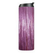 Paarse Orchidee Roze Tinsel Stripes Thermosbeker (Gedraaid links)