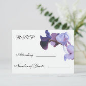 paarse orchidee rsvp-kaarten RSVP kaartje (Staand voorkant)