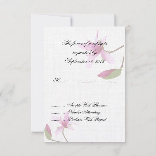 Paarse Orchidee RSVP Uitnodiging (Achterkant)