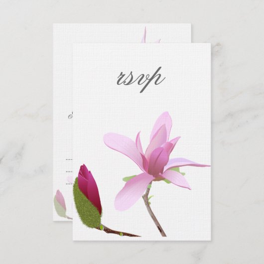 Paarse Orchidee RSVP Uitnodiging (Voorkant / Achterkant)