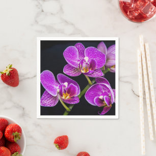 Paarse orchidee servet