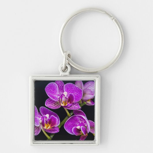 Paarse orchidee sleutelhanger (Voorkant)
