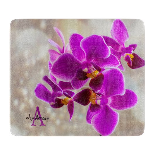 Paarse Orchidee Snijplank (Voorkant)