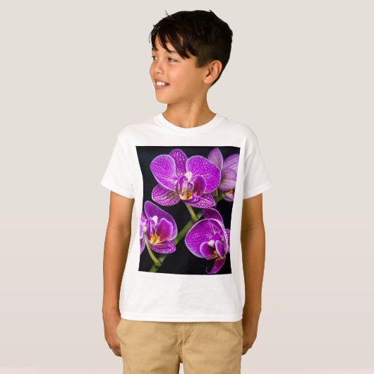 Paarse orchidee t-shirt (Voorkant volledig)
