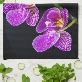 Paarse orchidee theedoek