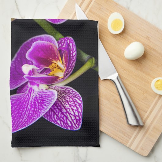 Paarse orchidee theedoek (Quarter Fold)