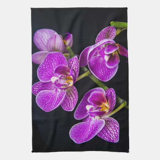 Paarse orchidee theedoek (Verticaal)