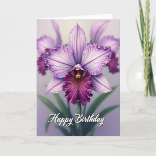 Paarse Orchidee Verjaardagskaart Kaart