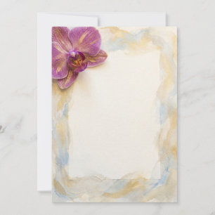Paarse Orchidee Watercolor Uitnodiging