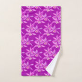 Paarse orchidee waterverf bruiloft bad handdoek (Handdoek)