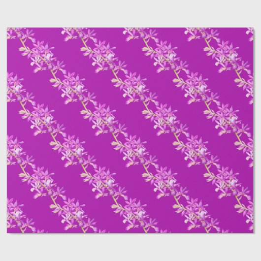 Paarse orchidee waterverf bruiloft cadeaupapier (Vlak)
