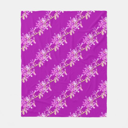 Paarse orchidee waterverf bruiloft fleece deken (Voorkant)