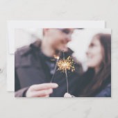 Paarse orchidee waterverf foto bruiloft save the date (Achterkant)