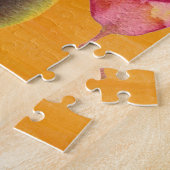 Paarse orchidee waterverf oranje pop legpuzzel (Zijkant)