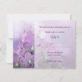 Paarse Orchidee Wedding RSVP Reageer Kaart (Voorkant)