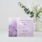 Paarse Orchidee Wedding RSVP Reageer Kaart (Staand voorkant)